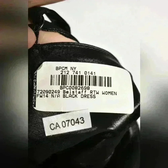 NWT FW14 BELSTAFF Black Satin Poly Bustier Mini Cocktail Dress 40EU Small Italy - Picture 9 of 11